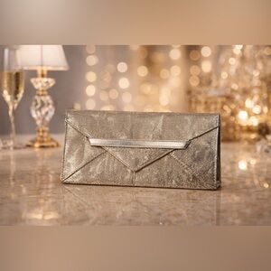Victoria’s Secret Silver Sequin Fold-Over Clutch | Evening Bag | NWOT